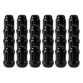 RHI | Lug Nuts (24) - Closed End, Spline - Black Chrome  - 12x1.25 X 35mm (1.38")