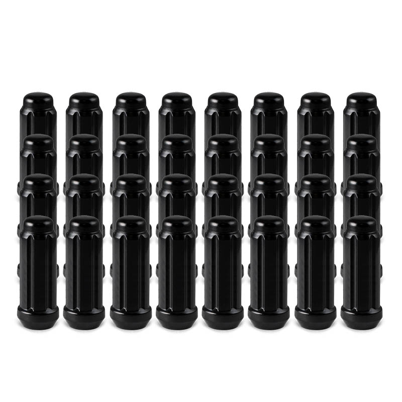 RHI | Lug Nuts (32) - Closed End (Long), Spline - Black Chrome  - 14x1.5 X 50mm (2.00")