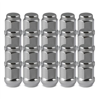 RHI | Lug Nuts (16 + 4 Locks) - Closed End, Bulge Acorn (18 Point) - Chrome - 12x1.5 X 35mm (1.38")