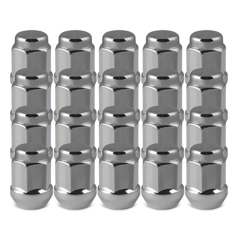 RHI | Lug Nuts (16 + 4 Locks) - Closed End, Bulge Acorn (18 Point) - Chrome - 12x1.5 X 35mm (1.38")