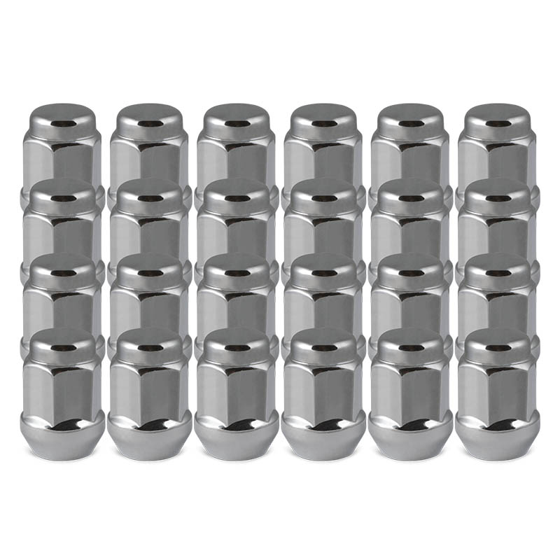 RHI | Lug Nuts (20 + 4 Locks) - Closed End, Bulge Acorn (18 Point) - Chrome - 12x1.5 X 35mm (1.38")