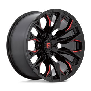 Fuel Off-Road | D823 20x10.0 ET-18 - GLOSS BLACK MILLED WITH CANDY RED