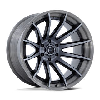Fuel Off-Road | FC403 22x10.0 ET-18 - GLOSS BLACK WITH BRUSHED GRAY TINT FACE & LIP