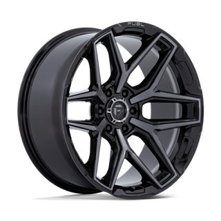 Fuel Off-Road | FC854 20x9.0 ET1 - GLOSS BLACK BRUSHED FACE WITH GRAY TINT