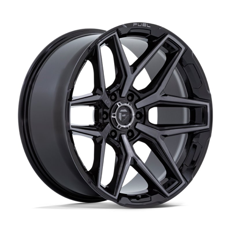Fuel Off-Road | FC854 22x10.0 ET-18 - GLOSS BLACK BRUSHED FACE WITH GRAY TINT