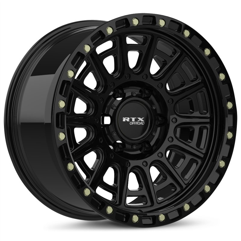RTX | Striker 17x8.5 ET-10 - Gloss Black with Milled Rivets