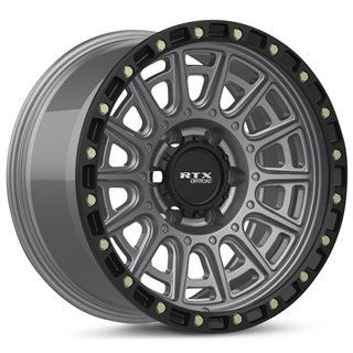 RTX | Striker 17x8.5 ET10 - Matte Gunmetal with Black Lip and Milled Rivets
