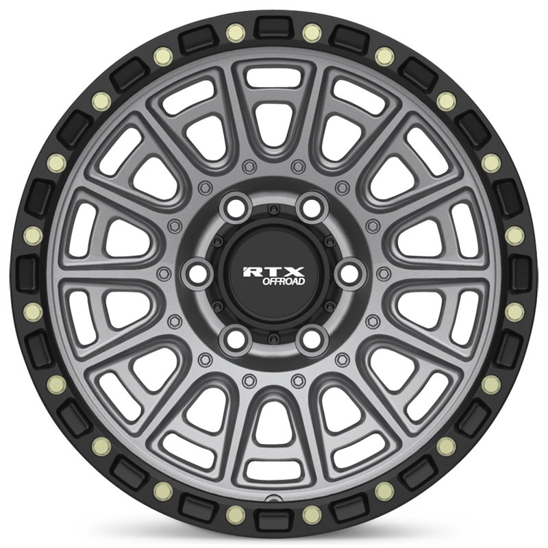 RTX | Striker 17x8.5 ET10 - Matte Gunmetal with Black Lip and Milled Rivets