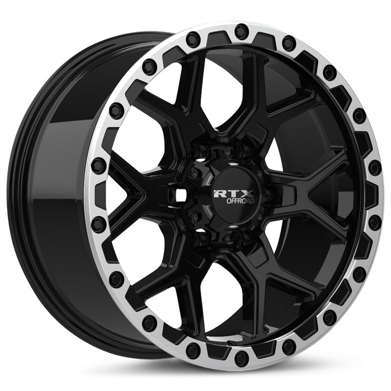 RTX | Storm 17x8.5 ET20 - Gloss Black Milled with Machined Lip