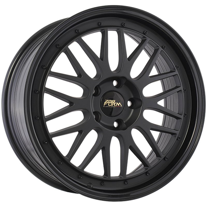 720 Form | FF14 18x8.0 ET35 - Satin Black - Gloss Black Lip