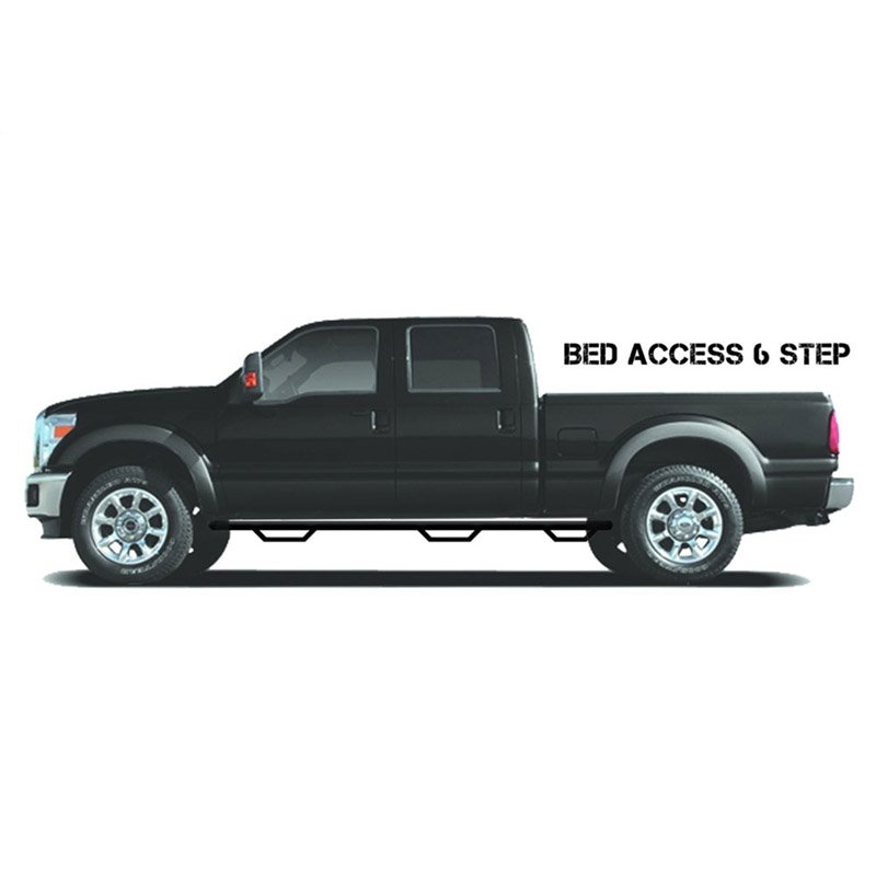 N-FAB | Nerf Step - W2W w/Bed Acs (3Stps)-02-08Ram1500/02-09 2500/3500 6'4"Quad-TXBlk - Ram 1500 / 2500 / 3500 2002-2009