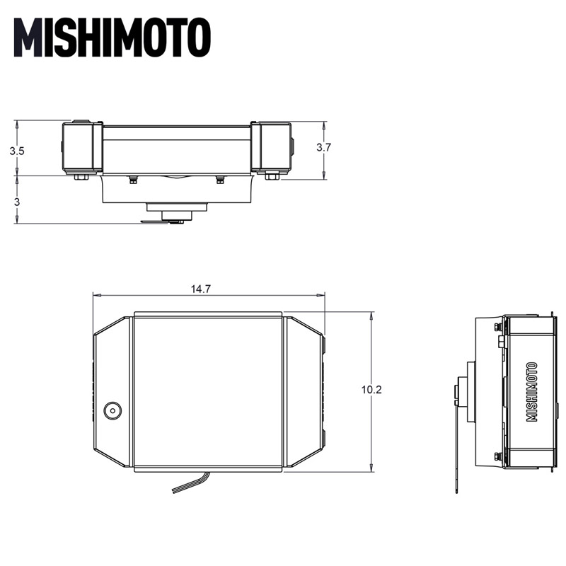 Mishimoto | Universal 9" Drag Race Performance Aluminum Radiator, Black