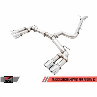 AWE Tuning | Track Cat-Back Exhaust Black Tips - S3 2.0T 2015-2020