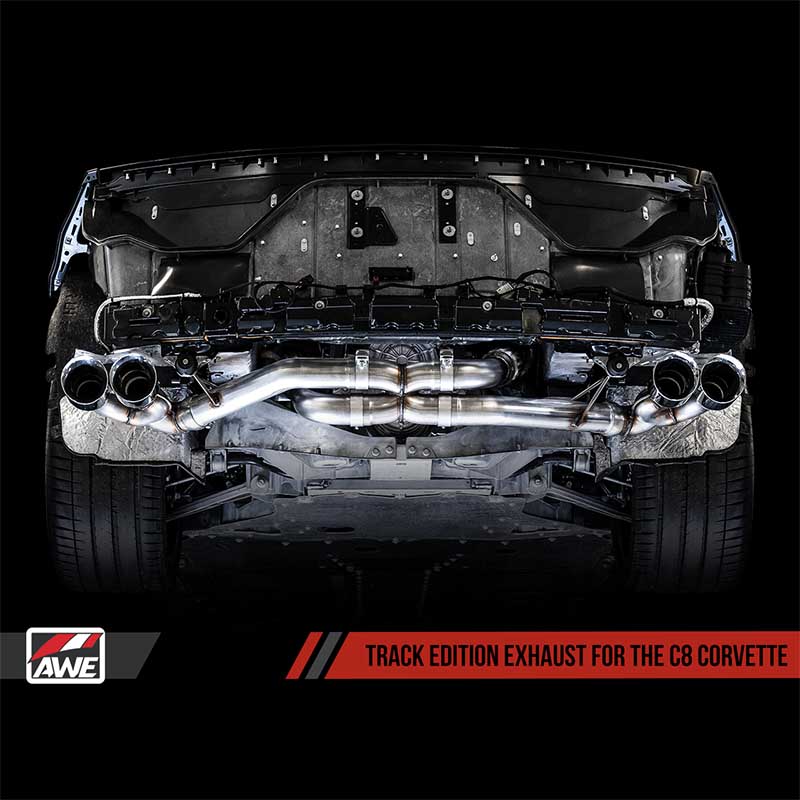 AWE Tuning | Track Cat-Back Exhaust Black Tips - Corvette 6.2L 2020-2023