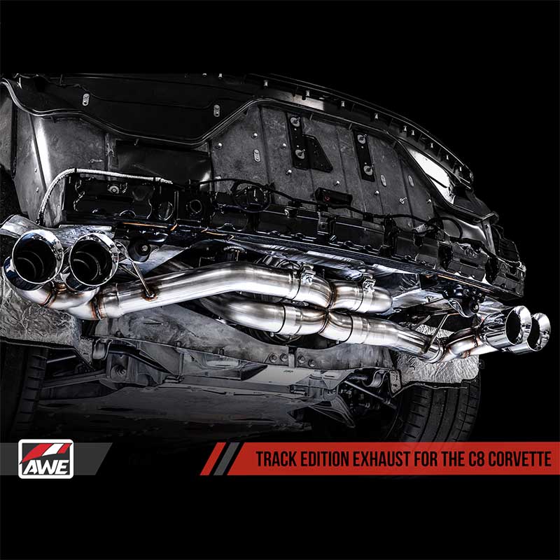 AWE Tuning | Track Cat-Back Exhaust Black Tips - Corvette 6.2L 2020-2023