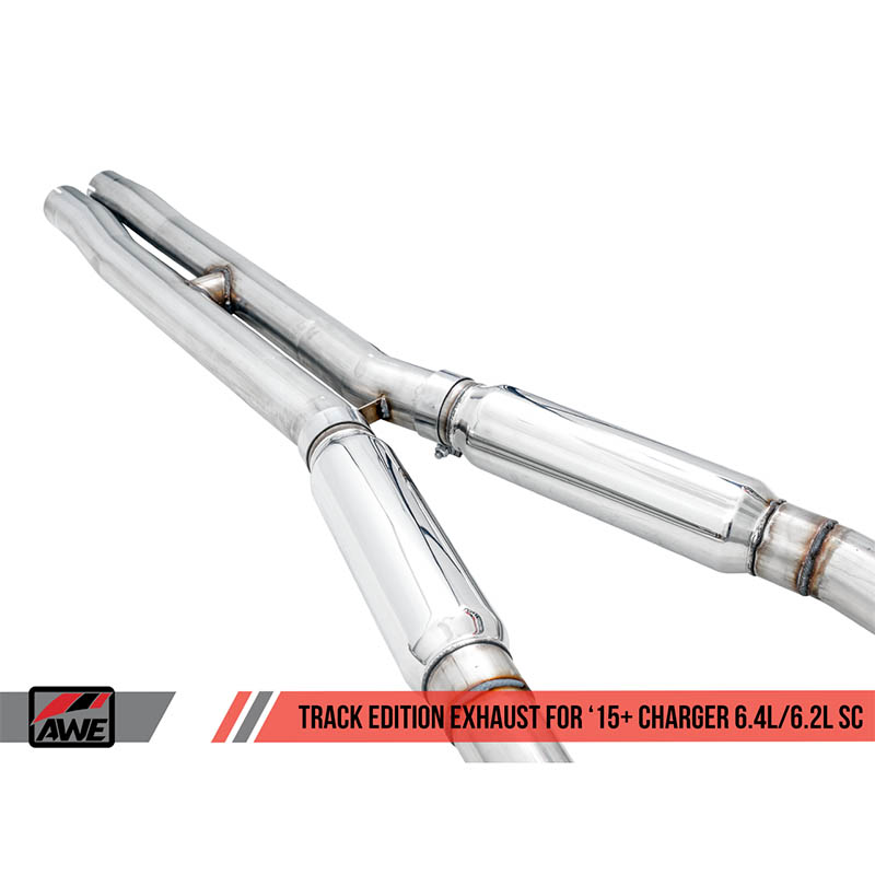 AWE Tuning | Track Cat-Back Exhaust Black Tips - Charger 6.2L / 6.4L 2015-2023