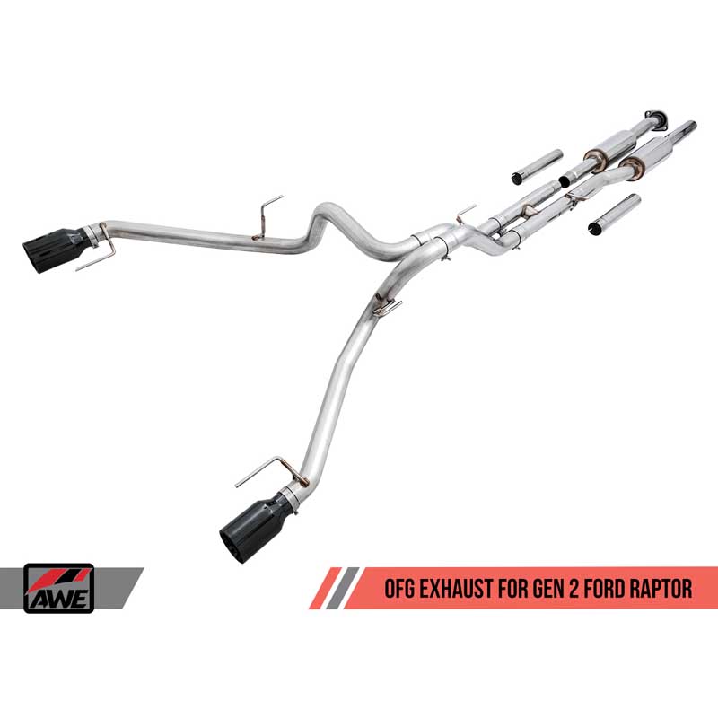 AWE Tuning | 0FG Cat-Back Exhaust 5" Black tips - F-150 3.5T 2017-2020