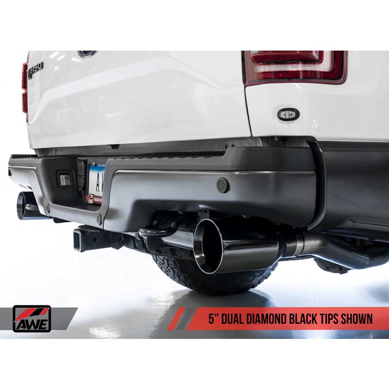 AWE Tuning | 0FG Cat-Back Exhaust 5" Black tips - F-150 3.5T 2017-2020