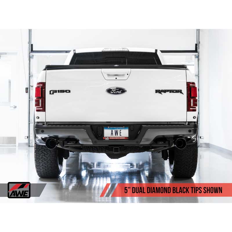 AWE Tuning | 0FG Cat-Back Exhaust 5" Black tips - F-150 3.5T 2017-2020