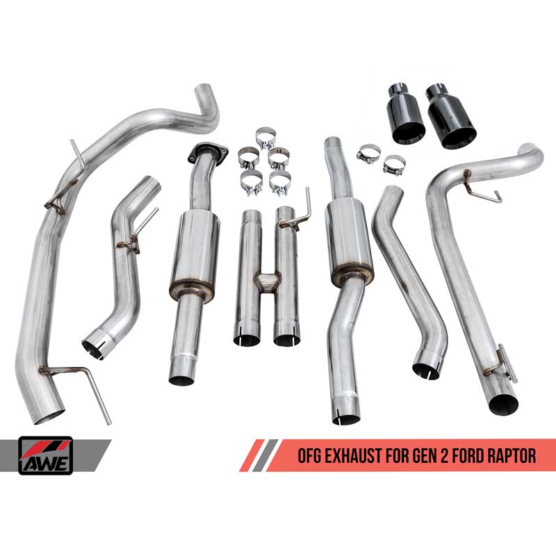 AWE Tuning | 0FG Cat-Back Exhaust 5" Black tips - F-150 3.5T 2017-2020