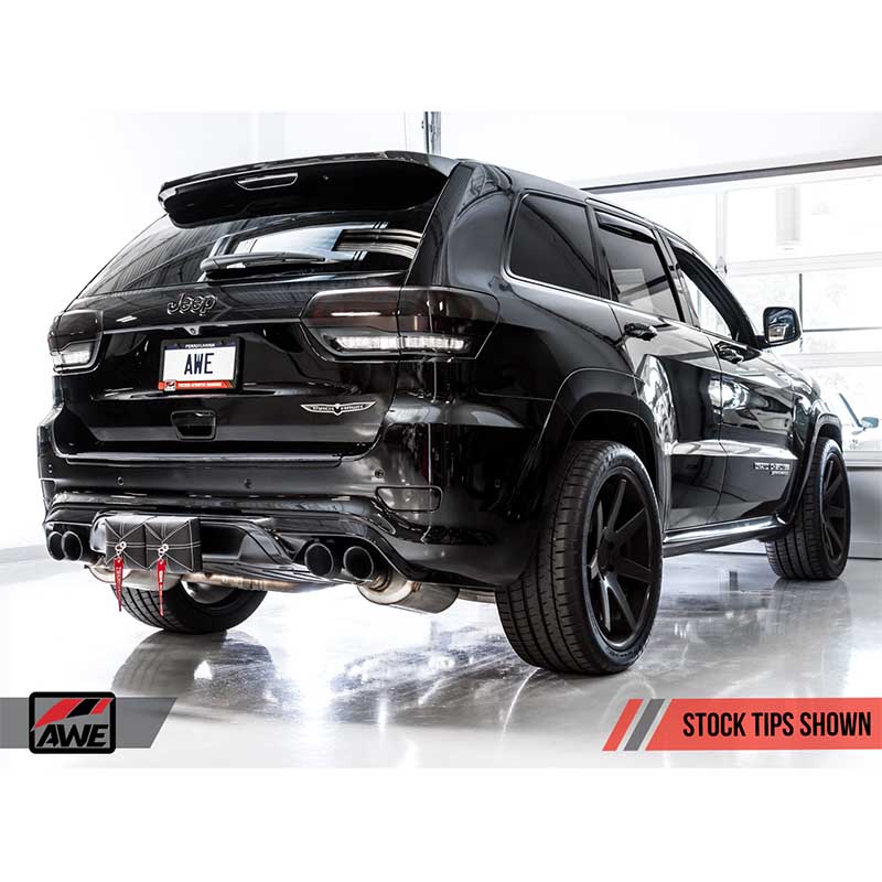 AWE Tuning | Touring Cat-Back Exhaust Stock Tips - Grand Cherokee Trackhawk / SRT 6.2L / 6.4L 2014-2021