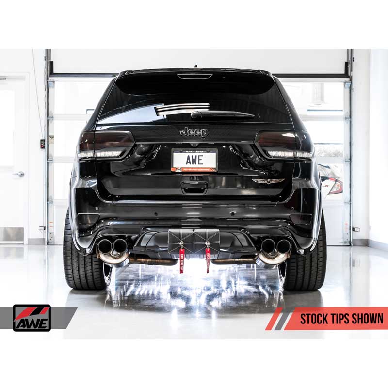 AWE Tuning | Touring Cat-Back Exhaust Stock Tips - Grand Cherokee Trackhawk / SRT 6.2L / 6.4L 2014-2021