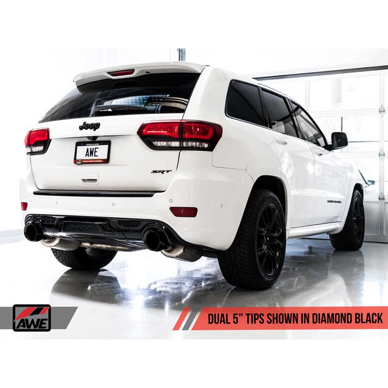 AWE Tuning | Touring Cat-Back Exhaust Black Tips - Grand Cherokee 6.4L 2014-2021