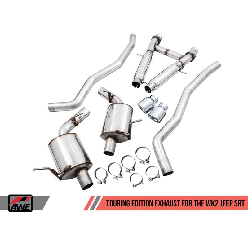AWE Tuning | Touring Cat-Back Exhaust Black Tips - Grand Cherokee 6.4L 2014-2021