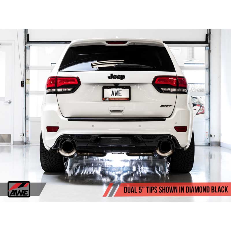 AWE Tuning | Touring Cat-Back Exhaust Black Tips - Grand Cherokee 6.4L 2014-2021
