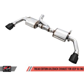 AWE Tuning | Tread Axle-Back Exhaust Black Tips - Wrangler (JK) 3.6L 2012-2018