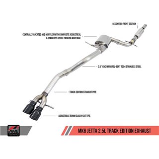AWE Tuning | Track Cat-Back Exhaust Chrome Tips - Jetta 2.5L 2011-2013