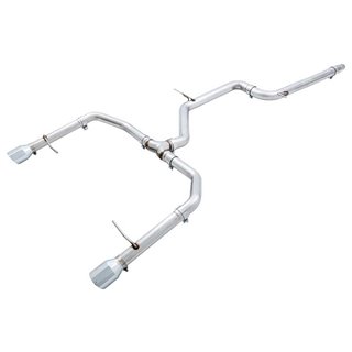 AWE Tuning | Track Cat-Back Non-Resonated Exhaust Chrome Tips - Jetta 2.0T 2019-2021