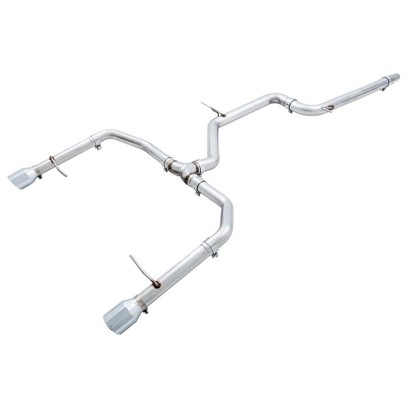 AWE Tuning | Track Cat-Back Non-Resonated Exhaust Chrome Tips - Jetta 2.0T 2019-2021