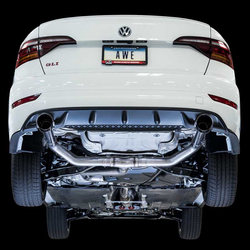 AWE Tuning | Track Cat-Back Non-Resonated Exhaust Chrome Tips - Jetta 2.0T 2019-2021