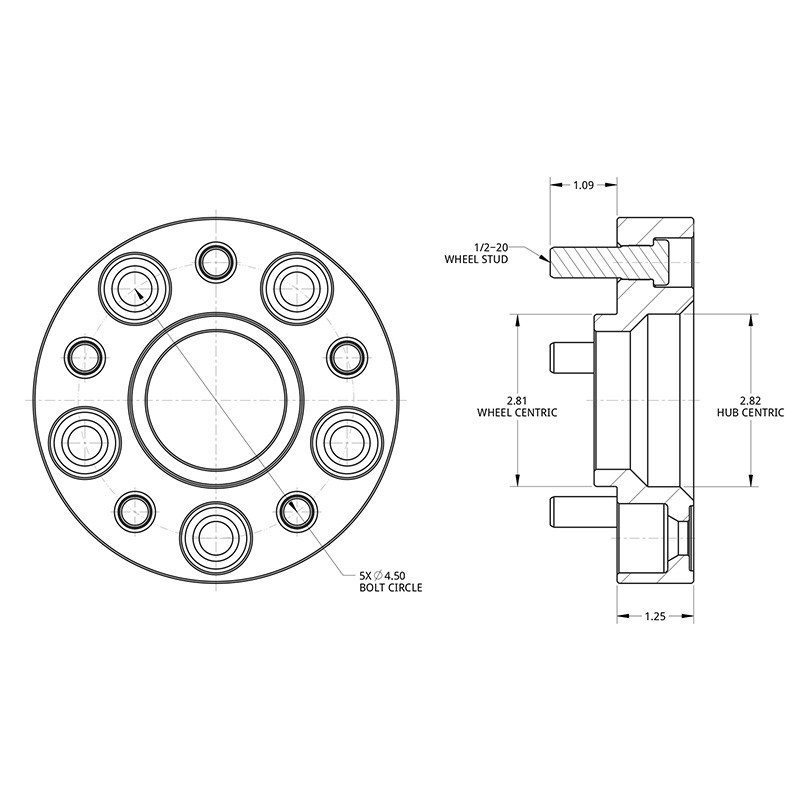 SPIDERTRAX | Wheel Spacer 1.25in - JEEP XJ / YJ / TJ / ZJ / KJ / KK