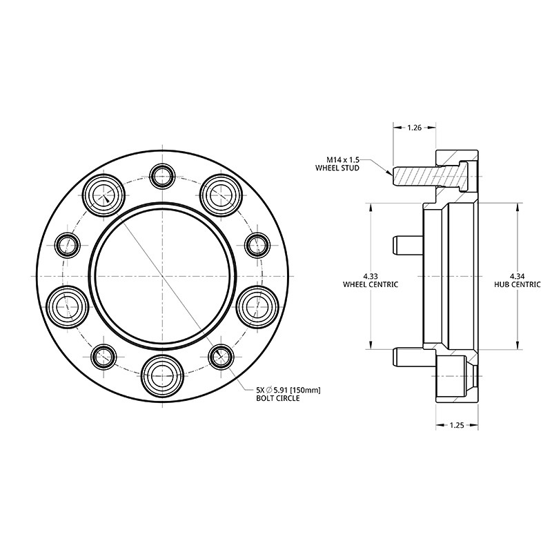 SPIDERTRAX | Wheel Spacer 1.25in - Toyota Tundra / Sequoia 2007-2022