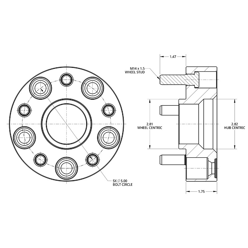 SPIDERTRAX | Wheel Spacer 1.75in - JEEP Wrangler JL / Gladiator JT 2018-2022