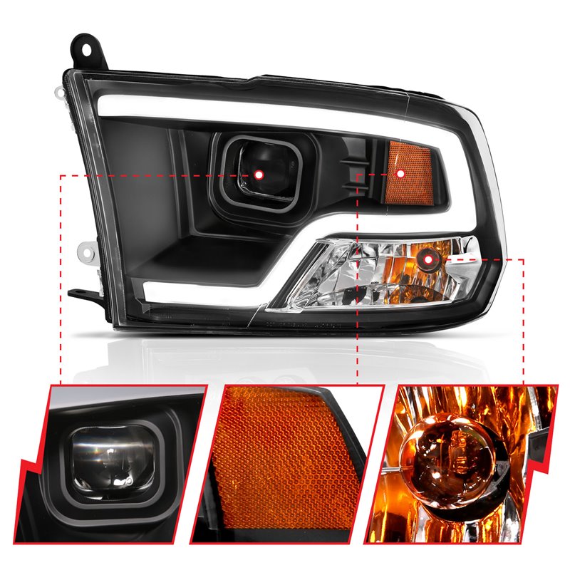 ANZO | Projector Headlight Set w/Halo - Ram 1500 / Classic / 2500 / 3500 2009-2023