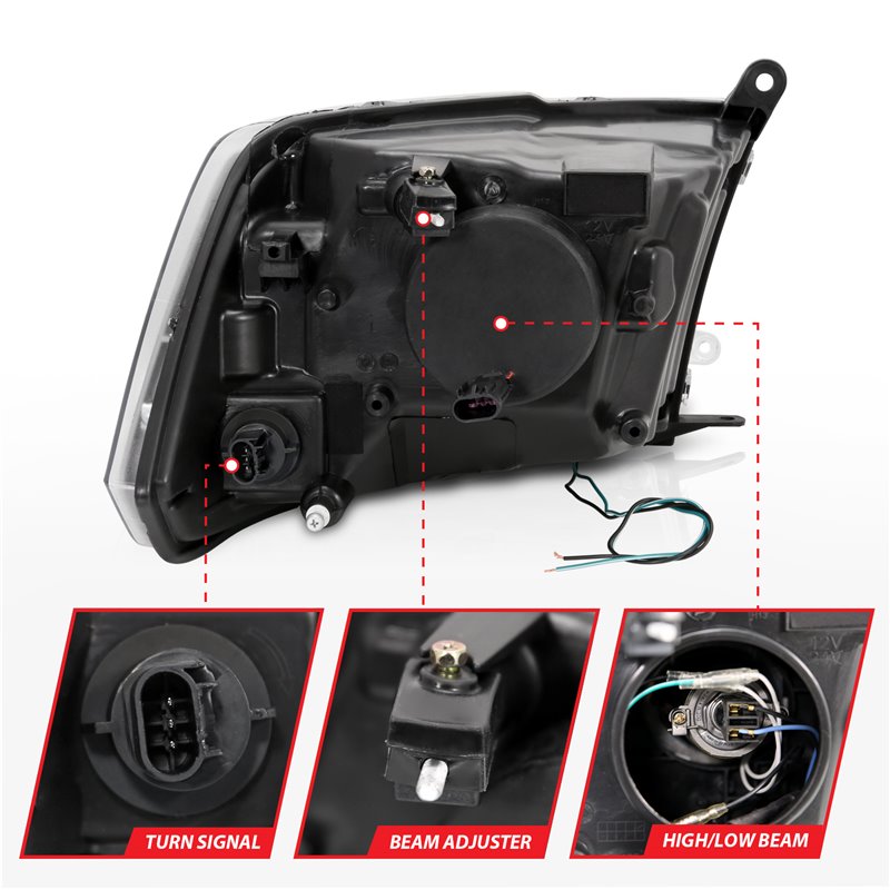 ANZO | Projector Headlight Set w/Halo - Ram 1500 / Classic / 2500 / 3500 2009-2023