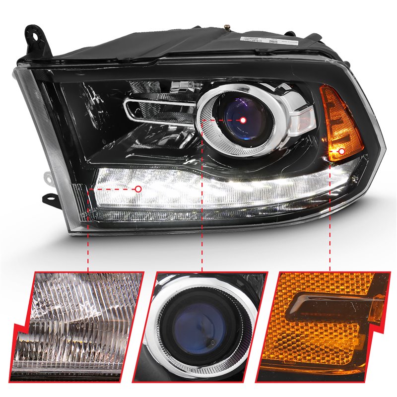ANZO | Projector Headlight Set w/Halo - Ram 1500 / Classic / 2500 / 3500 2009-2023