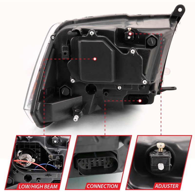 ANZO | Projector Headlight Set w/Halo - Ram 1500 / Classic / 2500 / 3500 2009-2023