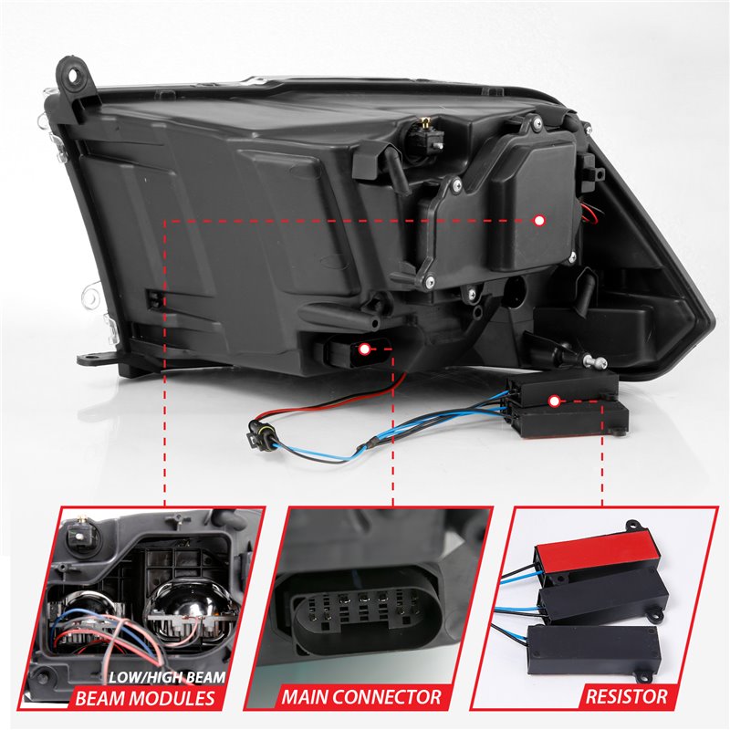 ANZO | LED Projector Headlight - Ram 1500 / Classic / 2500 / 3500 2009-2023