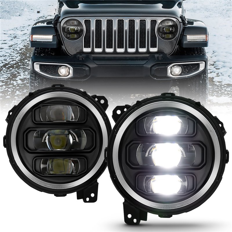 ANZO | LED Projector Headlight - Gladiator / Wrangler (JL) 2018-2023