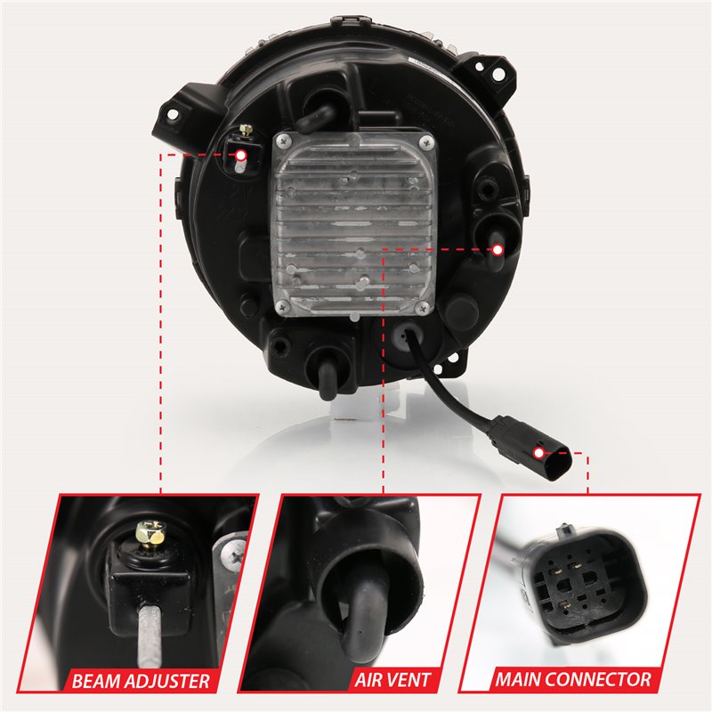 ANZO | LED Projector Headlight - Gladiator / Wrangler (JL) 2018-2023