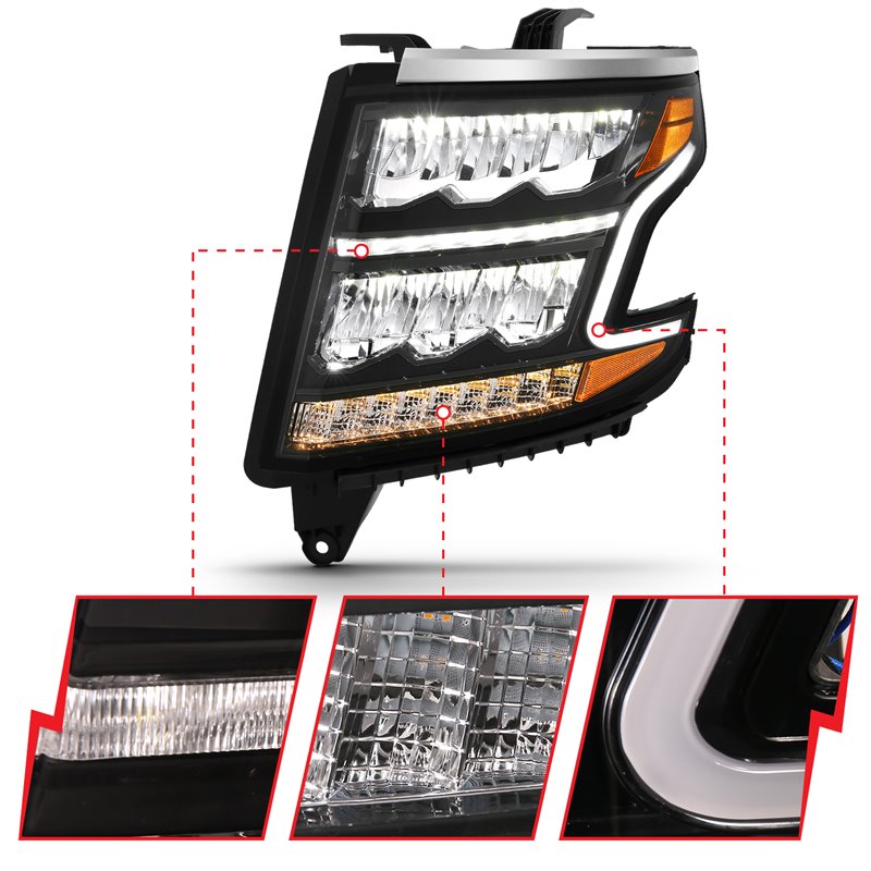 ANZO | LED Crystal Headlight - Suburban / Tahoe 5.3L / 6.2L 2015-2020
