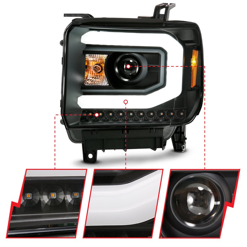 ANZO | Projector Headlight Set - Sierra 1500 / 2500 HD / 3500 HD / SLE 2014-2019
