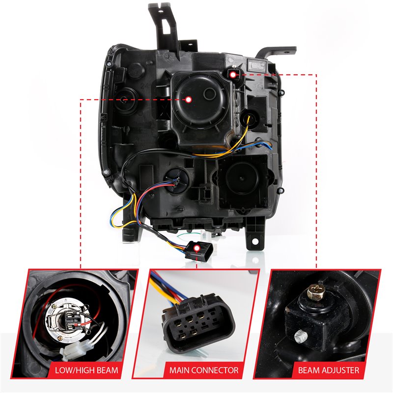 ANZO | Projector Headlight Set - Sierra 1500 / 2500 HD / 3500 HD / SLE 2014-2019
