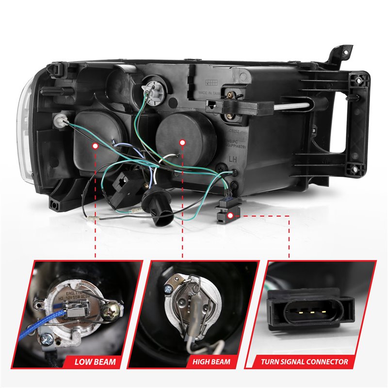 ANZO | Projector Headlight Set w/Halo - Ram 1500 / 2500 / 3500 2002-2005