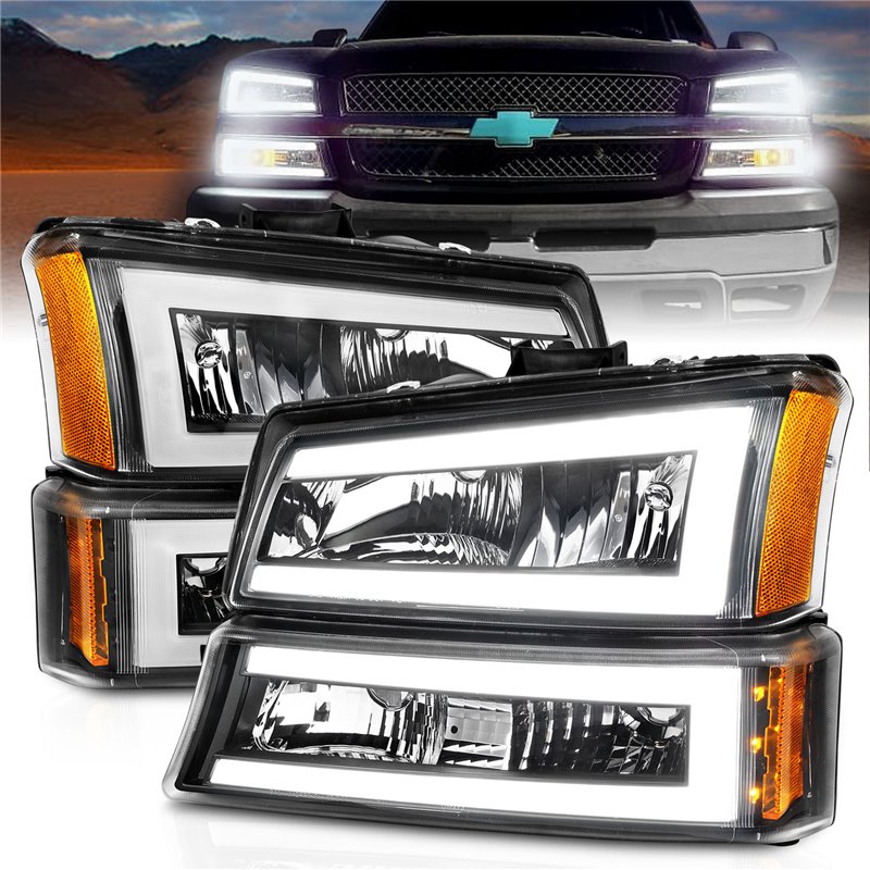 ANZO | Crystal Headlight Set - Chevrolet 2003-2007