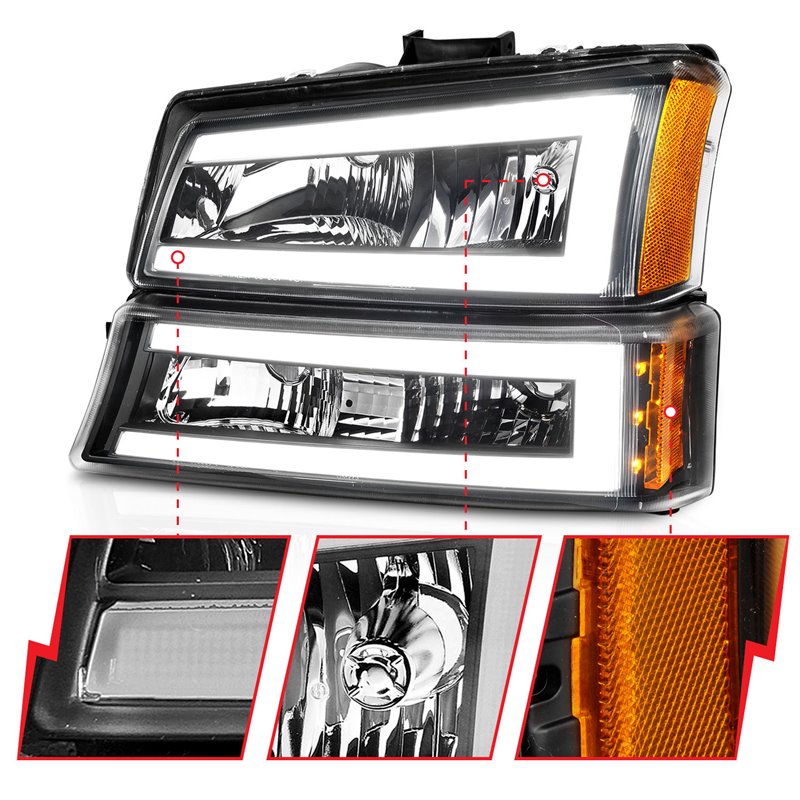 ANZO | Crystal Headlight Set - Chevrolet 2003-2007